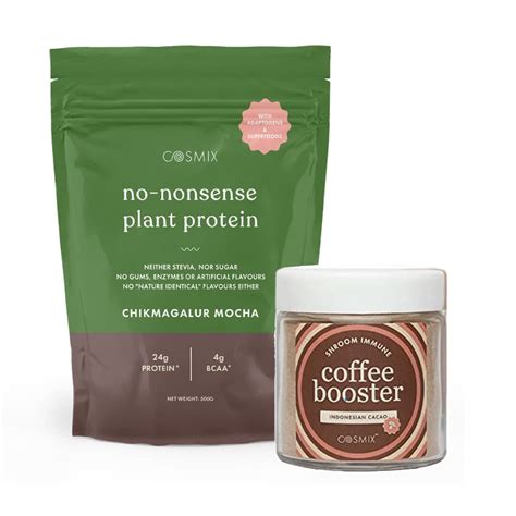 Cosmix No Nonsense Plant Protein + Shroom Immune Coffee Booster| Plant ...