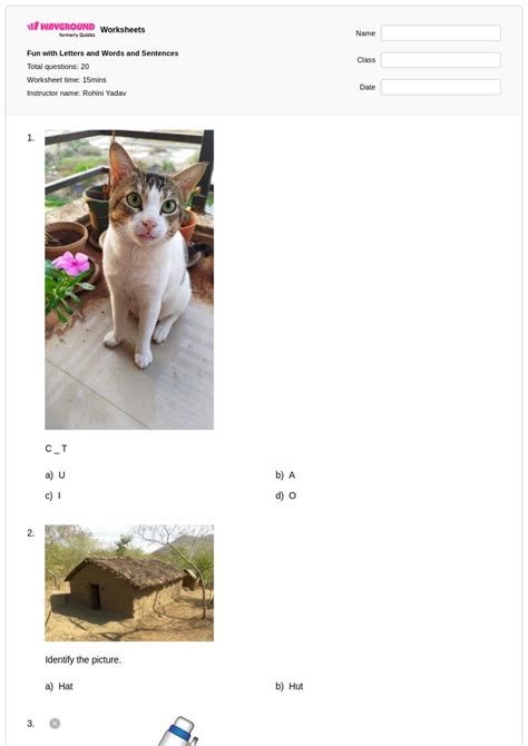50+ Letters and Words worksheets for Class 1 on Wayground | Free ...