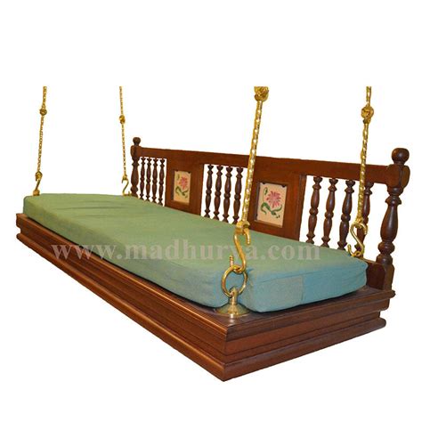 Teakwood Swing With Tile & Spindles Backrest design (with/without chai ...
