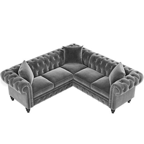 Buy Luxurious Velvet Symmetrical Corner Sectional Online | Wooden Twist ...