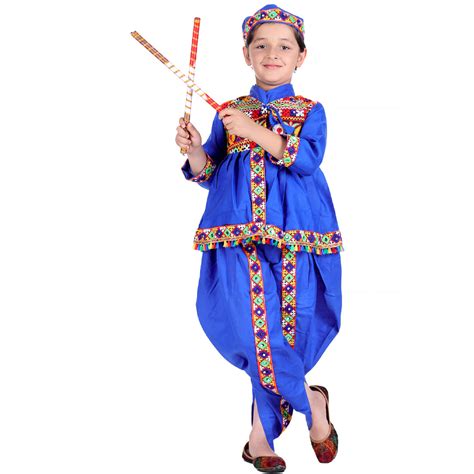 Gujarati Kedia Garba Dress for Boys Dhoti, Angrakha & Cap -Blue ...