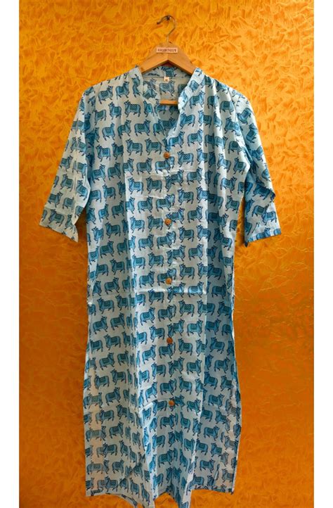 Pichwai Cow Cotton Kurta – Ranga Chakra