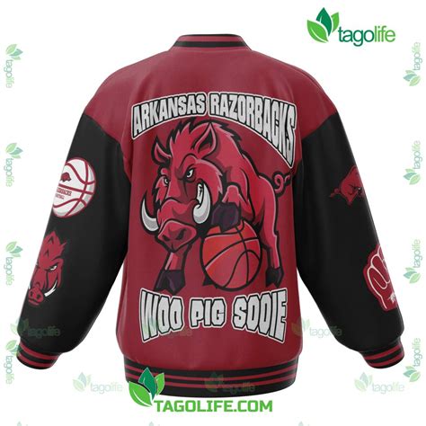 Arkansas Razorbacks Woo Pig Sooie Baseball Jacket - Tagolife