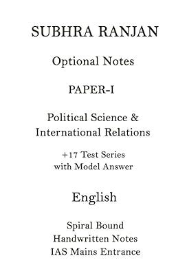 Buy Paper-1 Subhra Ranjan PSIR Optional Class Notes Plus PSIR 17 Test ...