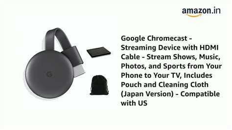 Watch Google Chromecast - Streaming Device with HDMI Cable - Stream ...