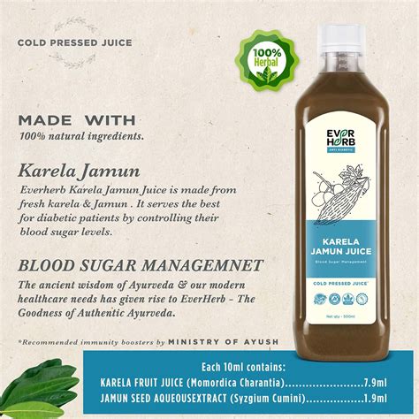 Buy EVERHERB KARELA JAMUN JUICE-HELPS MAINTAINS HEALTHY SUGAR LEVELS ...