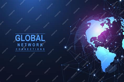 Concept de connexion réseau mondial. Visualisation des mégadonnées ...