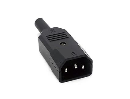 Pack of 1 3pin 10A/250V Black IEC C14 Male Plug Rewirable Power ...