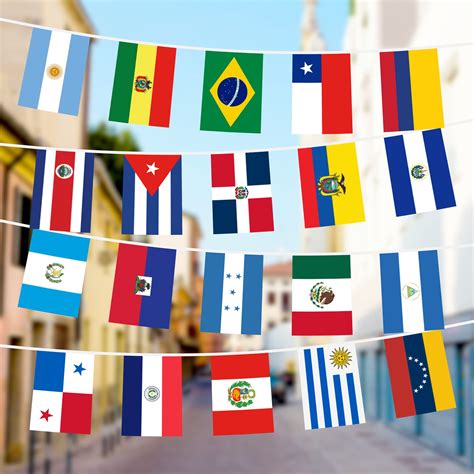 Latin America Flags Collage