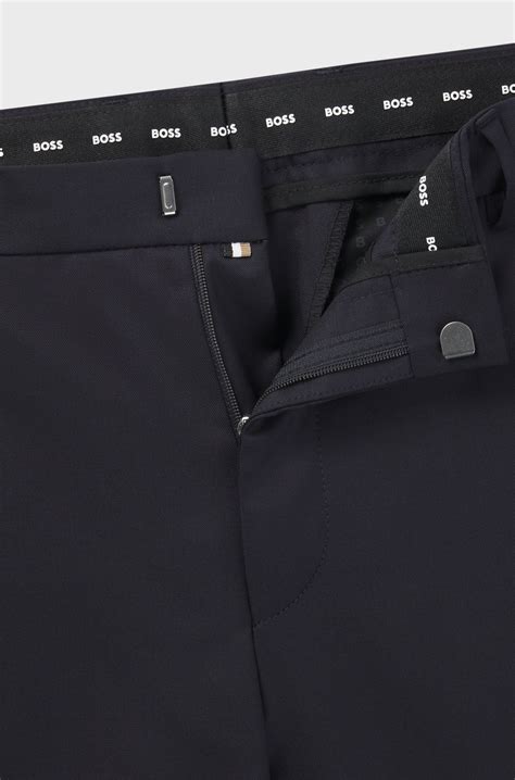 BOSS - Extra-slim-fit suit trousers in virgin-wool serge - Dark Blue