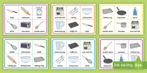Cooking Bingo Game - Twinkl - KS1