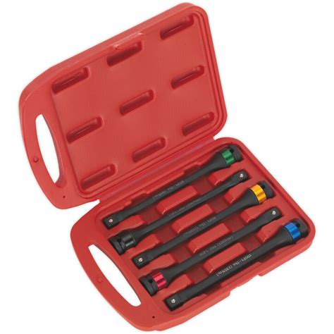 5 PACK 1/2" Square Drive Torque Stick Set - Impact Wrench 135Nm Max Colour Coded on OnBuy