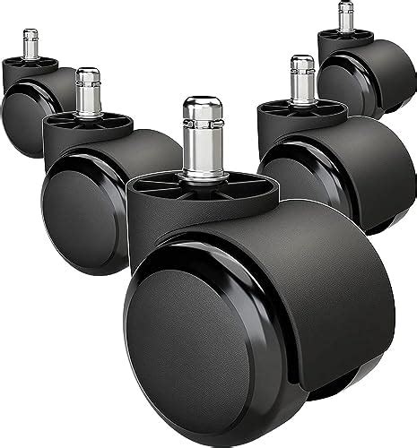 SELTOS Heavy Duty Pin Type Nylon Office Chair Wheels - Set of 5 Black ...