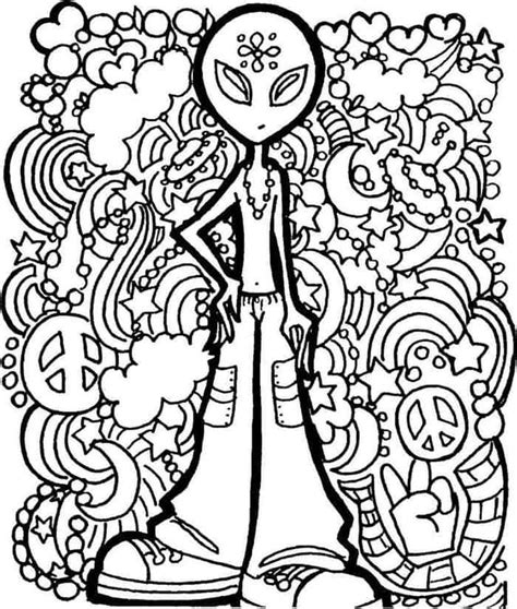Alien Head Coloring Page 的图像结果