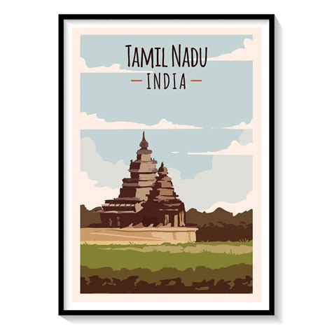Buy Retro Poster Tamil Nadu India Travel Poster Art & Prints Online ...