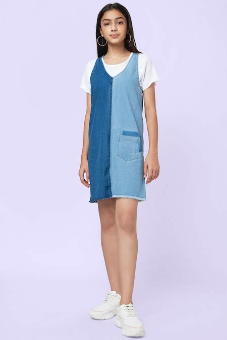 Medium Blue Assorted - Others V-Neck Casual Knee Length Sleeveless ...