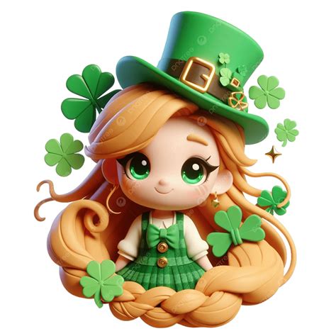 Saint Patrick Day Cartoon Character Leprechaun Girl Vector Illustration, Saint Patrick Day ...
