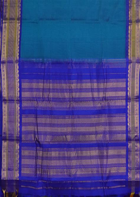 Sapphire blue color Handloom Gadwal sico saree – TGSCO Handlooms