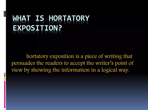 PPT hortatory exposition | PPTX - language of hortatory exposition text