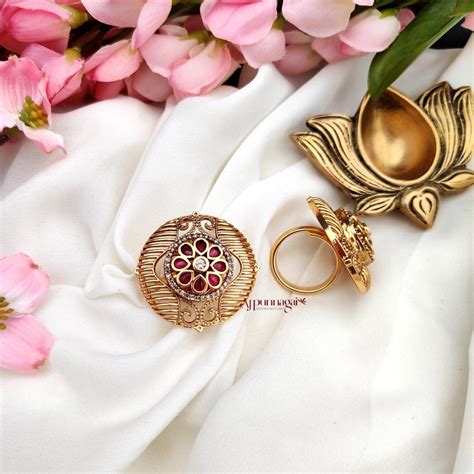 Adjustable Finger Ring - Ruby – AJ Punnagai