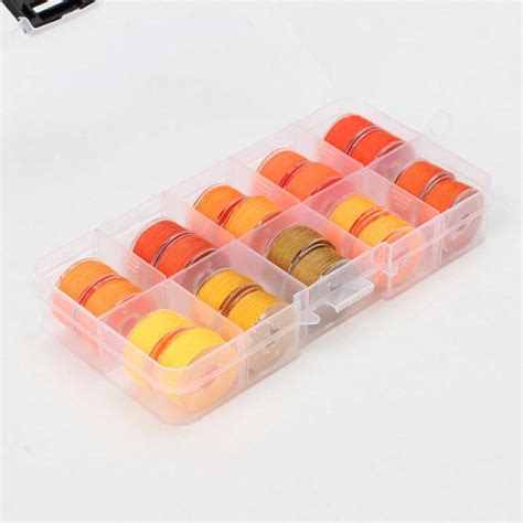 10-Grid New Bobbin Box With Transparent Thread, Bobbin With Fixed Color ...