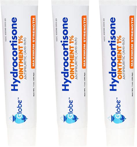 Hydrocortisone Maximum Strength Ointment 1% 1 oz (3 Pack) | Anti-Itch Relief for Redness ...