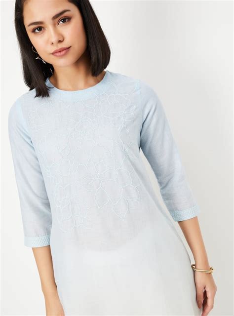 Buy Women Thread Embroidered Straight Kurta Online at just Rs. 699.0 ...