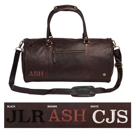 Monogram Leather Duffle Personalized Duffle Bag Barrel Bag - Etsy UK