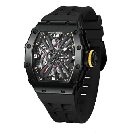 PAGANI DESIGN PD-1738 Waterproof Stainless Steel Skeleton Wristwatch S ...