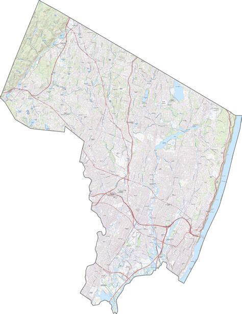 Bergen County Map, New Jersey - US County Maps