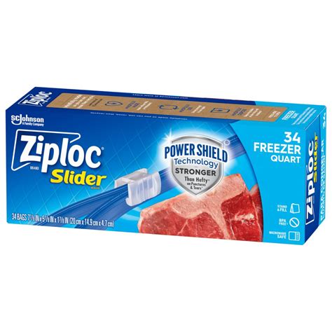 Snapklik.com : Ziploc Food Storage Quart Freezer Slider Bags
