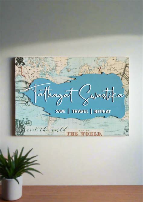 Nameplate - World Map Save Travel Repeat (Couple) – Carousel