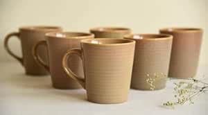 Buy Handcrafted Dual Finish Studio Ceramic Hand glaz Mugs (300ml Each ...