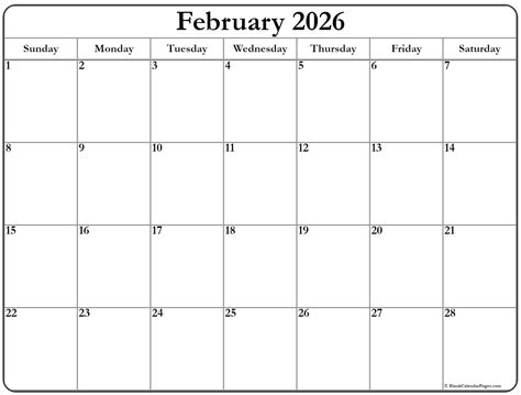 February 2026 calendar | free printable calendars