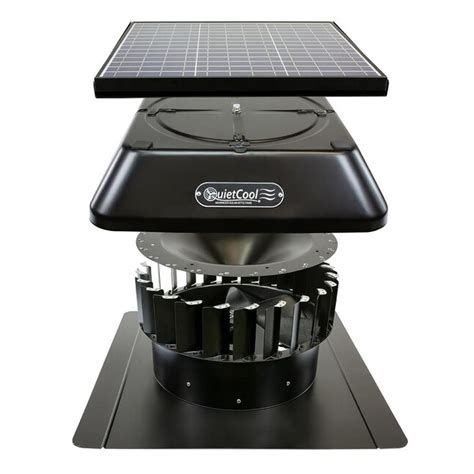 QuietCool 30 Watt Solar Powered Roof Mount Attic Fan in the Gable Vent ...