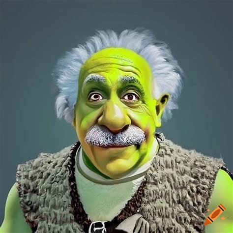 Meme of einstein as shrek