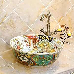 B Backline Ceramic Mexican Wash Basin | Tabletop Ceramic Bathroom Sink ...