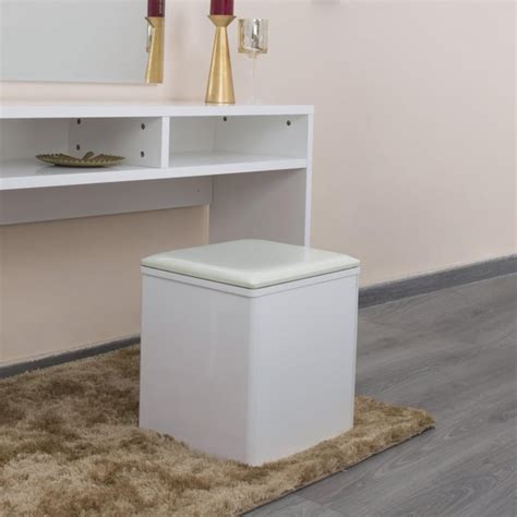 Buy Alps Dresser Stool with Cushioned Seat - White from Home Centre at ...