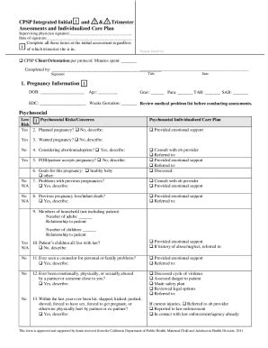 Fillable Online Initial and Trimester Assessments and Individualized ...