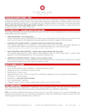 Fillable Online LIFEGUARD TRAINING FORMS v Fax Email Print - pdfFiller