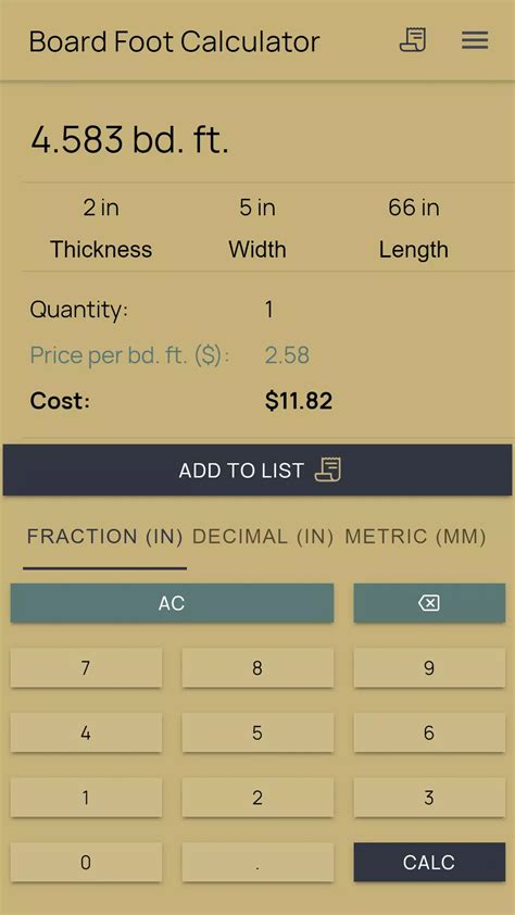 Board Foot Calculator Excel