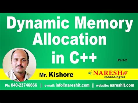 Dynamic Memory Allocation in C++ Part 2 - C ++ Tutorial - Mr. Kishore ...