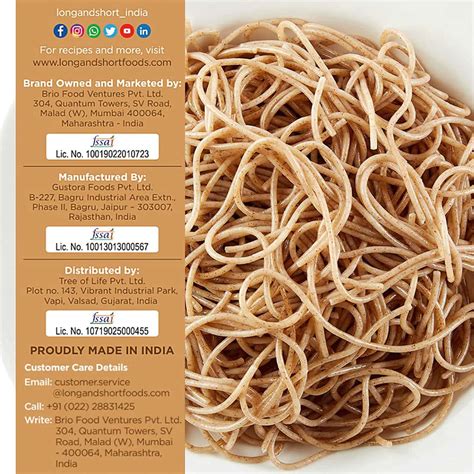 Buy LONG&SHORT HIGH FIBRE SPAGHETTI PASTA|WHOLEGRAIN WHEAT PASTA ...