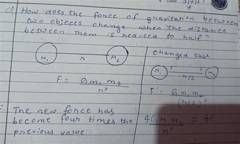 01 What happens to the force betweenWtwo objects if,The distance b/w ...