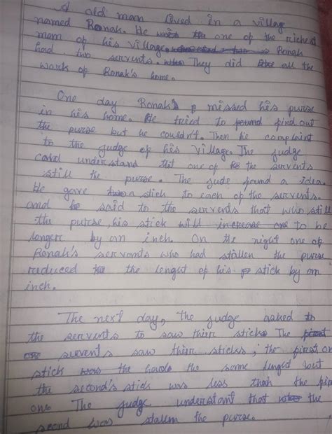 Write a story in about 150 words using the outlines given below and ...