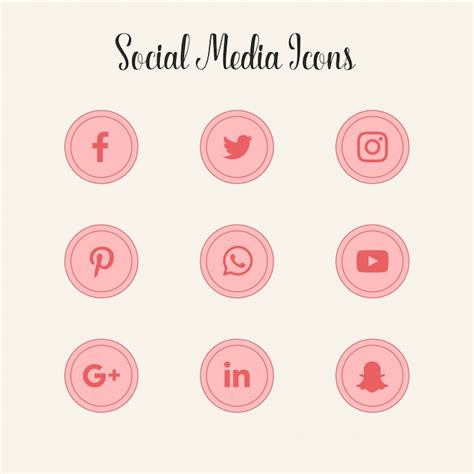 Pink social media icons logos | Free Vector