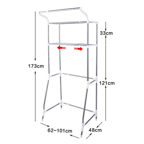 BAOYOUNI 2 Tier Over Washing Machine Storage Rack Over Washer and Dryer ...
