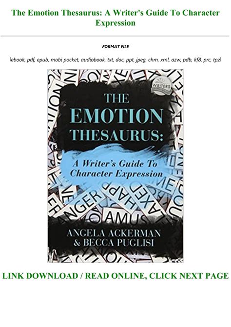 PDF DOWNLOAD The Emotion Thesaurus: A Writer's Guide To Character ...