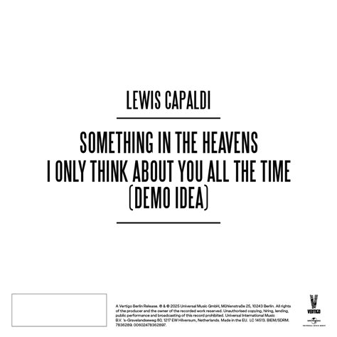 Something In The Heavens (Lyrics CD) - Lewis Capaldi