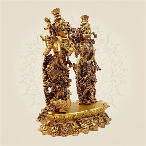 Limited Stock! South Indian Brass Radha Krishna Idol Online